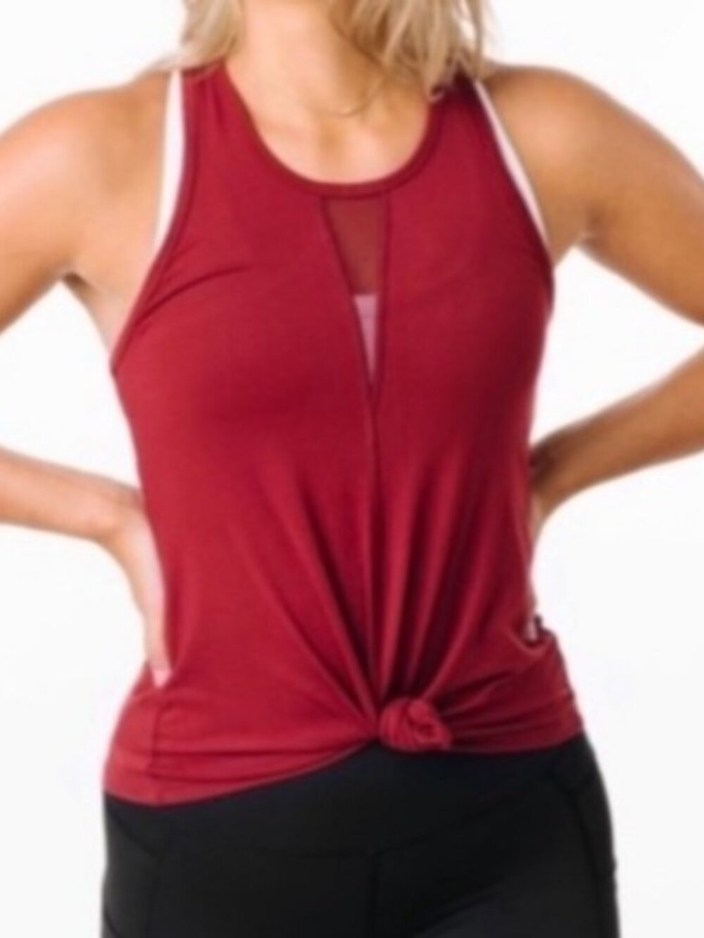 ZYIA Cranberry Effortless High Low Relaxed Fit Women's Tank Top, Long XL - Picture 3 of 10